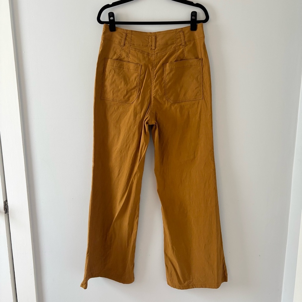Maeve The Junie High-Rise Flare Pants Magic Fabric Stretch Bronze Anthropologie - Picture 5 of 7